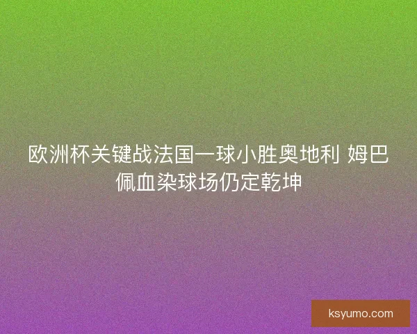 欧洲杯关键战法国一球小胜奥地利 姆巴佩血染球场仍定乾坤