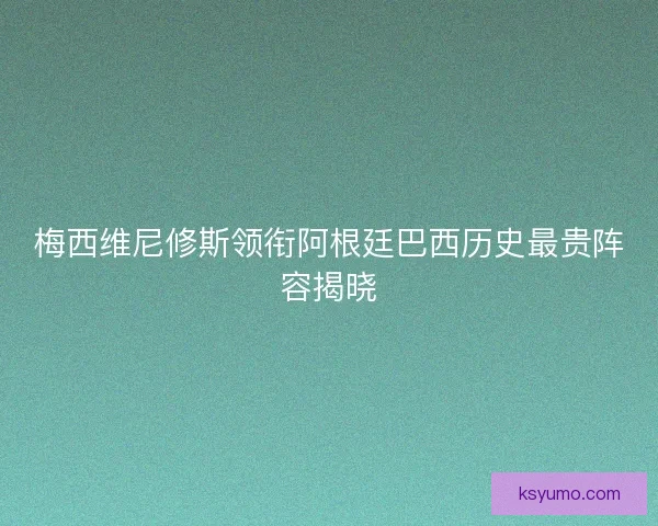 梅西维尼修斯领衔阿根廷巴西历史最贵阵容揭晓